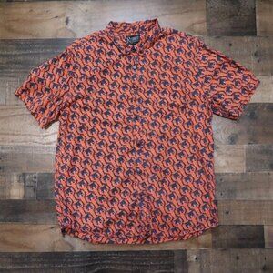 Retrofit Mens Large All Over Lobster Print Hawaiian Camp Button Up Shirt Seafood